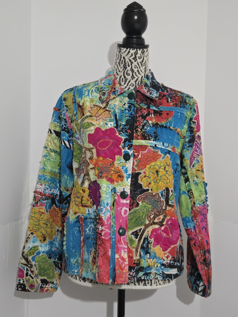 new directions Multicolor Floral Patchwork Jacket